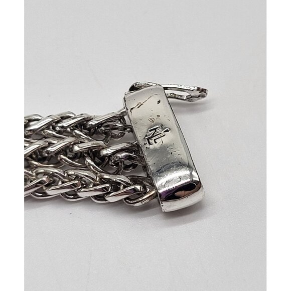 Lauren Ralph Lauren Womens Silver Tone Knotted Chain Bracelet Classic - Picture 4 of 11